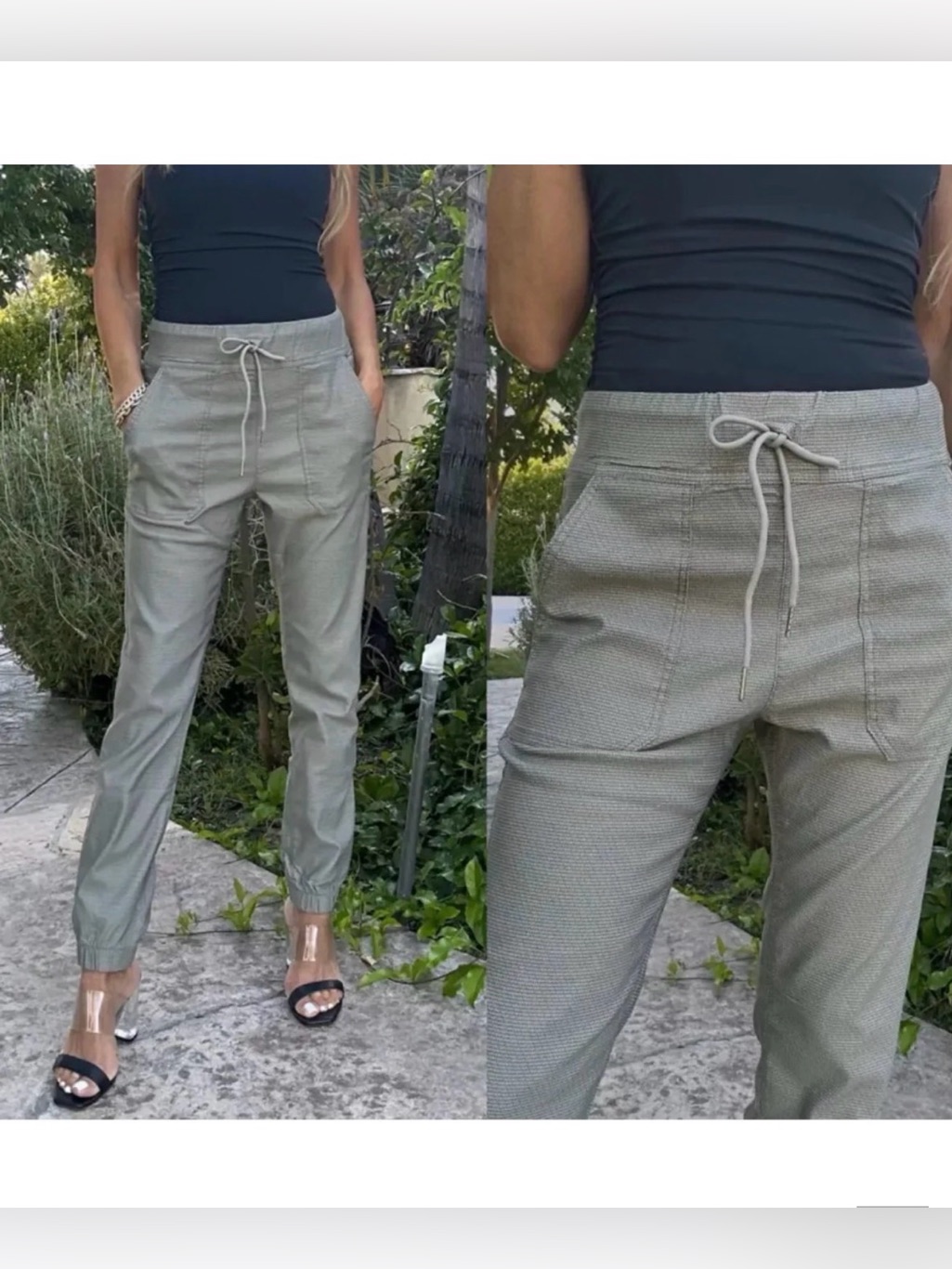 Bevy Flog Women’s Tali Style Pants Flog Pants - Sage Green Herringbone - 28